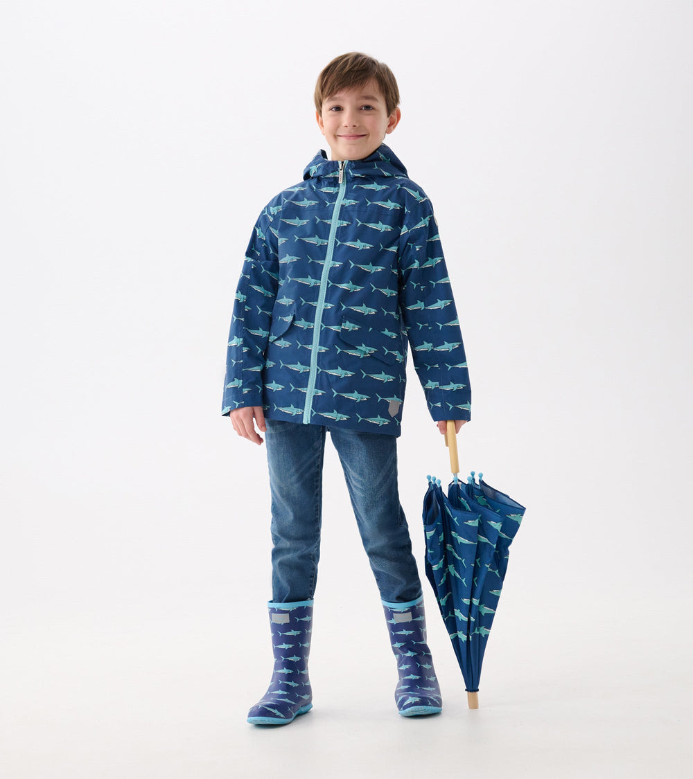 Boys Shark Tank Zip-Up Lightweight Rain Jacket | Hatley US Boys