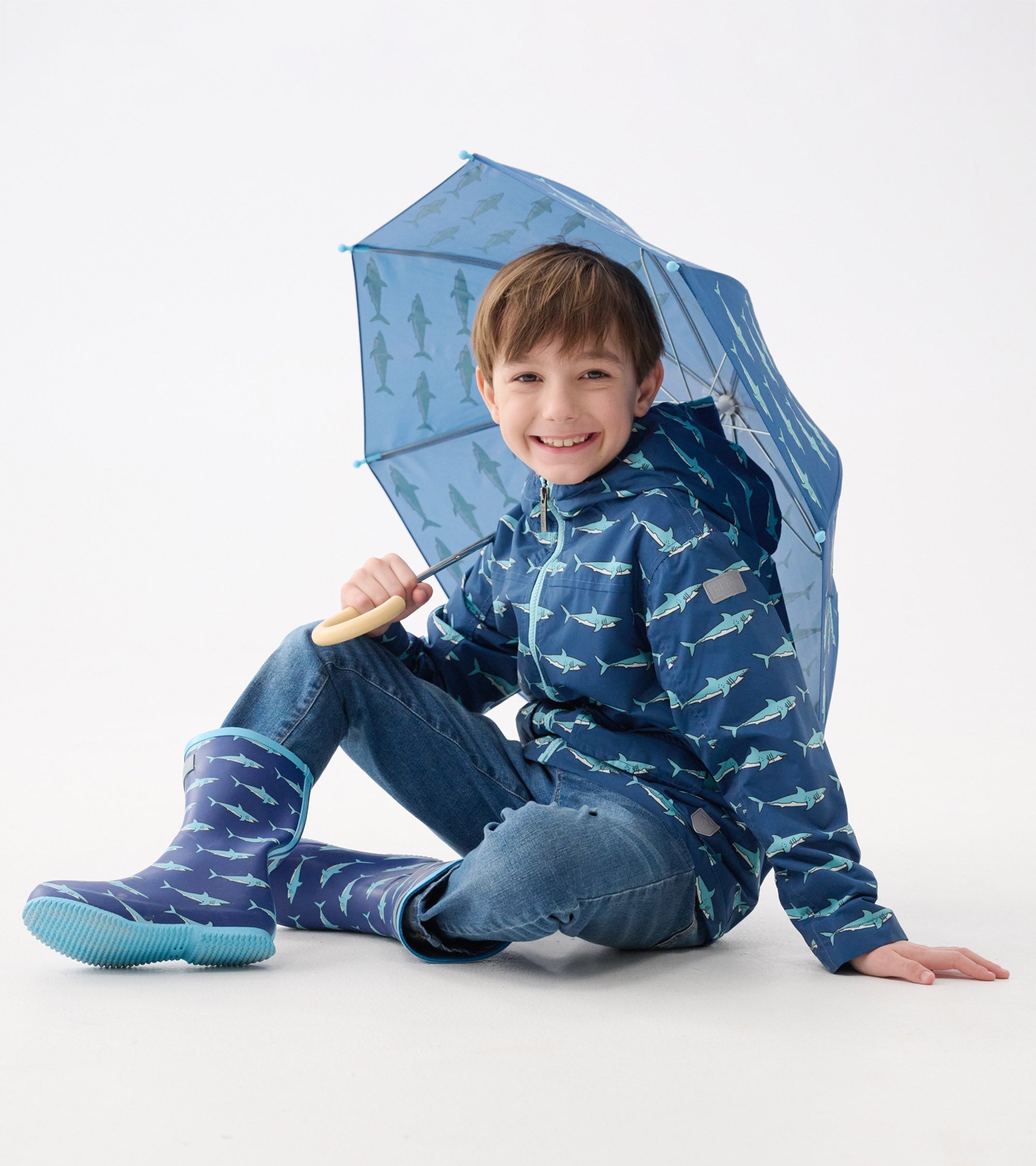 Boys Shark Tank Zip-Up Lightweight Rain Jacket | Hatley US Boys