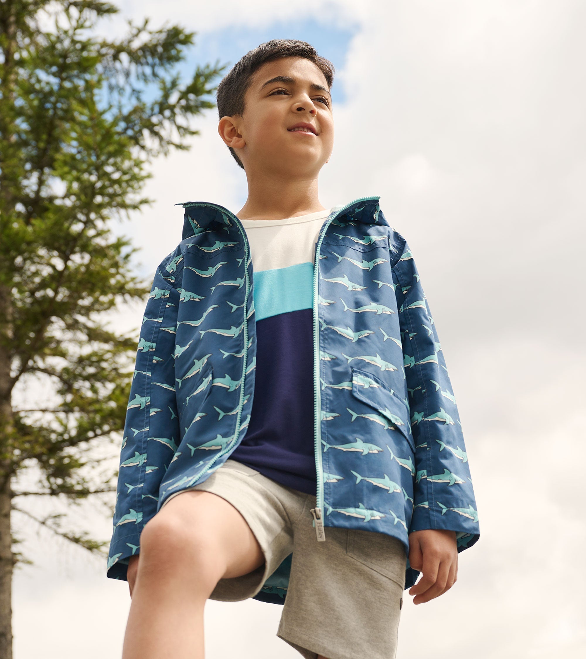 Boys Shark Tank Zip-Up Lightweight Rain Jacket | Hatley US Boys