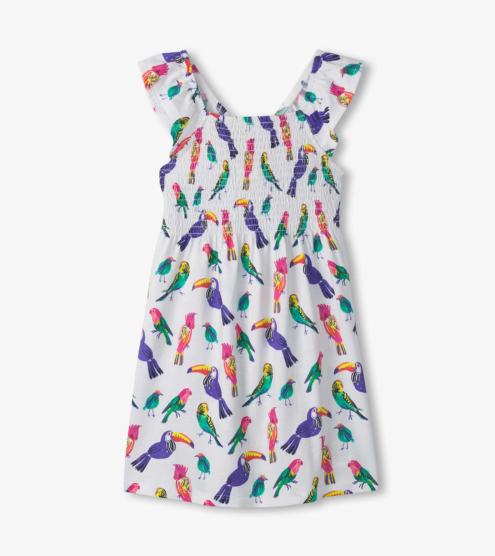Girls Tropical Birds Smocked Dress | Hatley