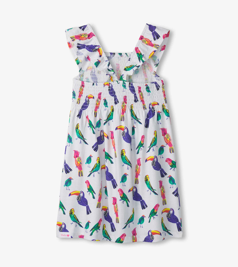 Girls Tropical Birds Smocked Dress | Hatley
