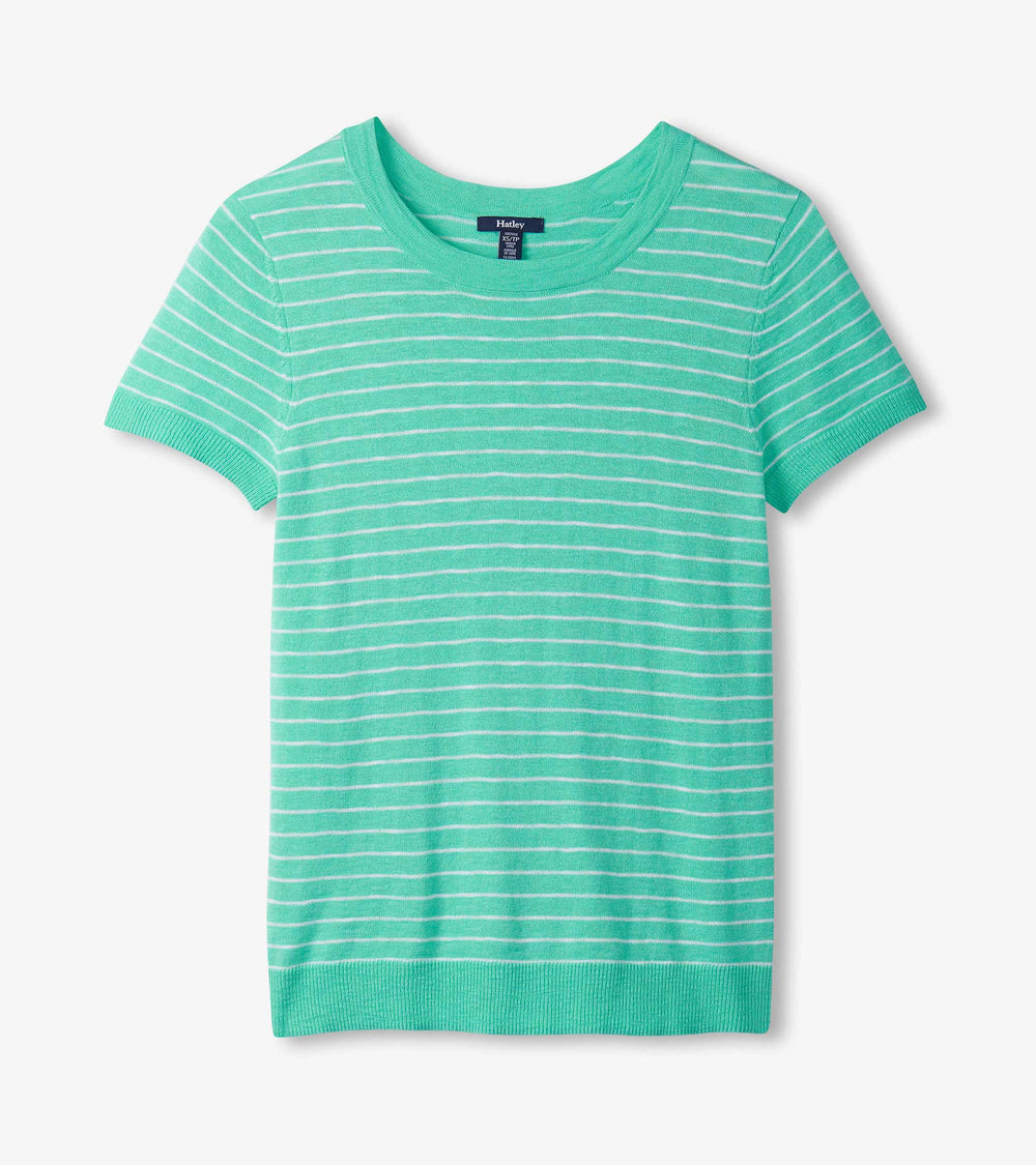 Simone Knit Tee - Teal Stripes | Hatley Onsale Women