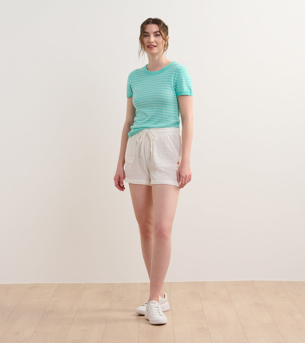 Simone Knit Tee - Teal Stripes | Hatley Onsale Women