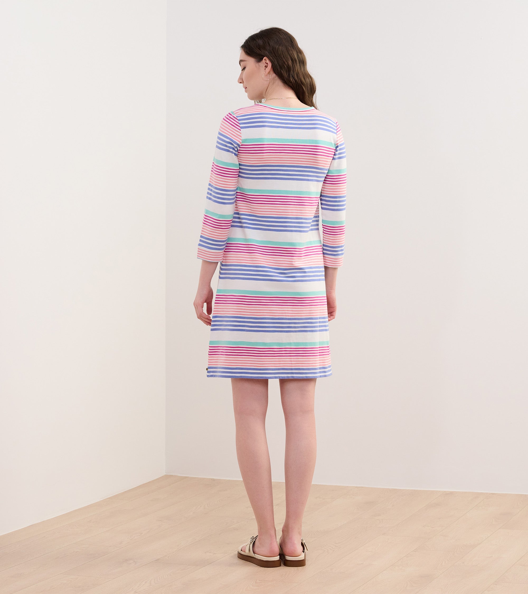 Lily Flare Dress - Peach Echo Stripes | Hatley US Women