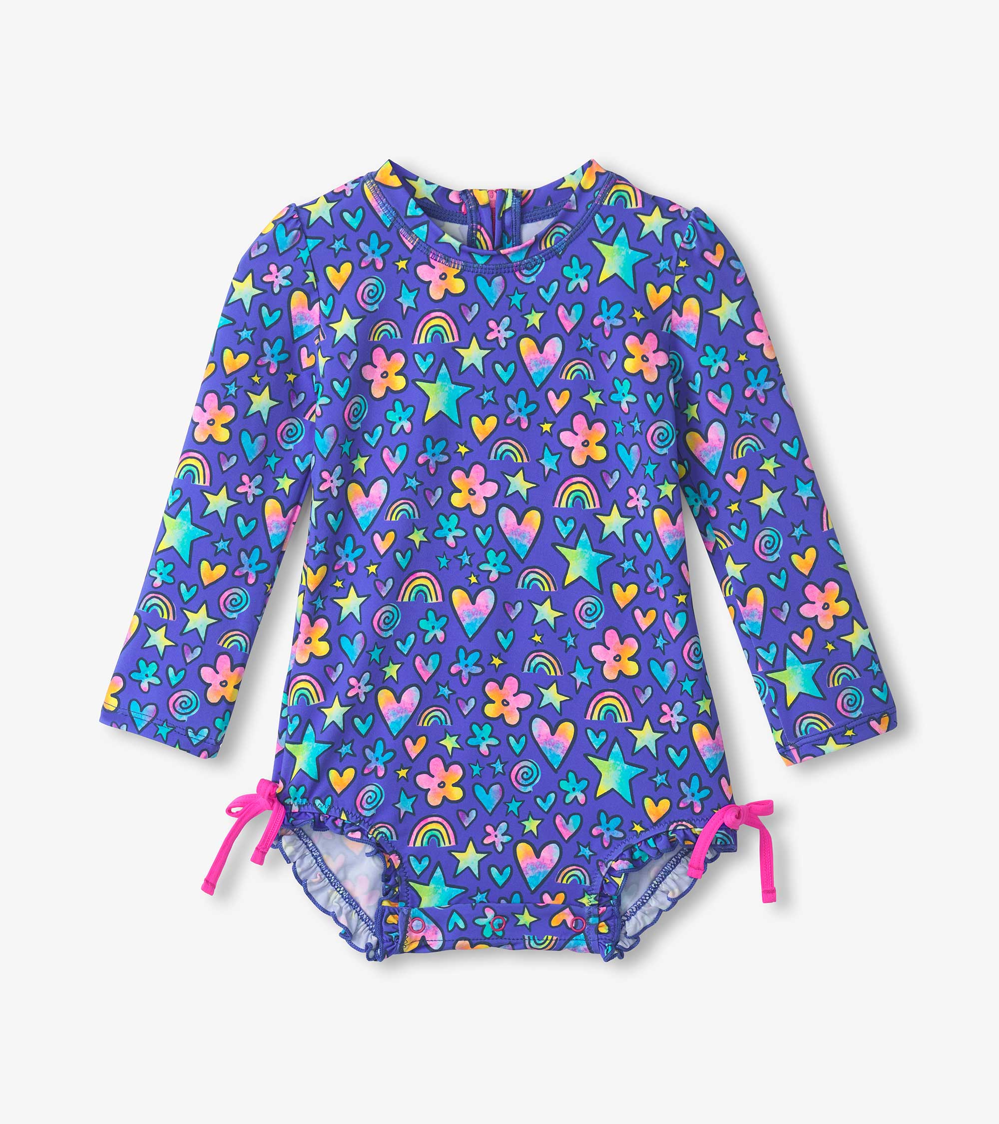 Baby Girls Watercolor Doodles Rashguard Swimsuit | Hatley Sale Baby & Toddler