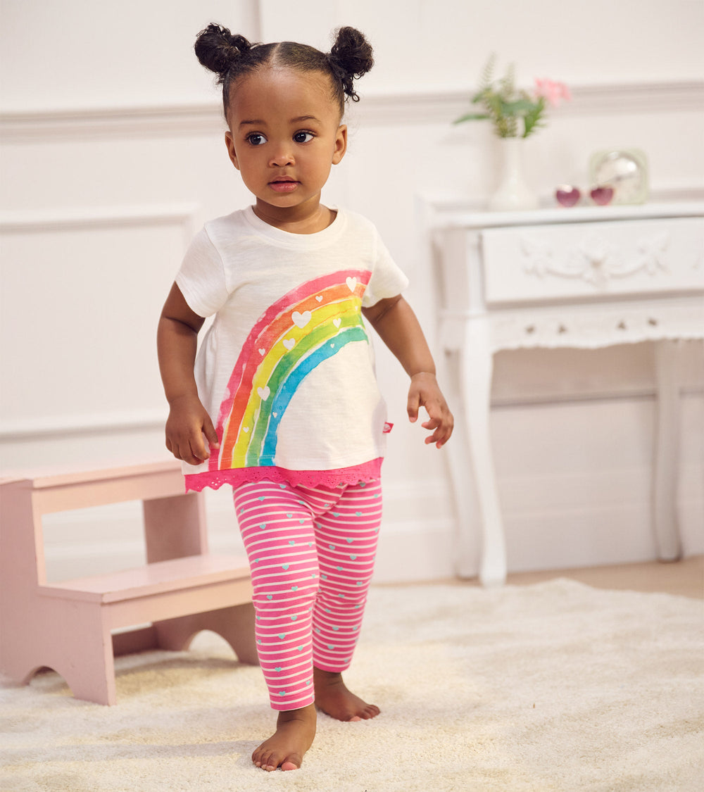Baby & Toddler Girls Rainbow Eyelet Eyelet Trim T-Shirt | Hatley For Baby & Toddler
