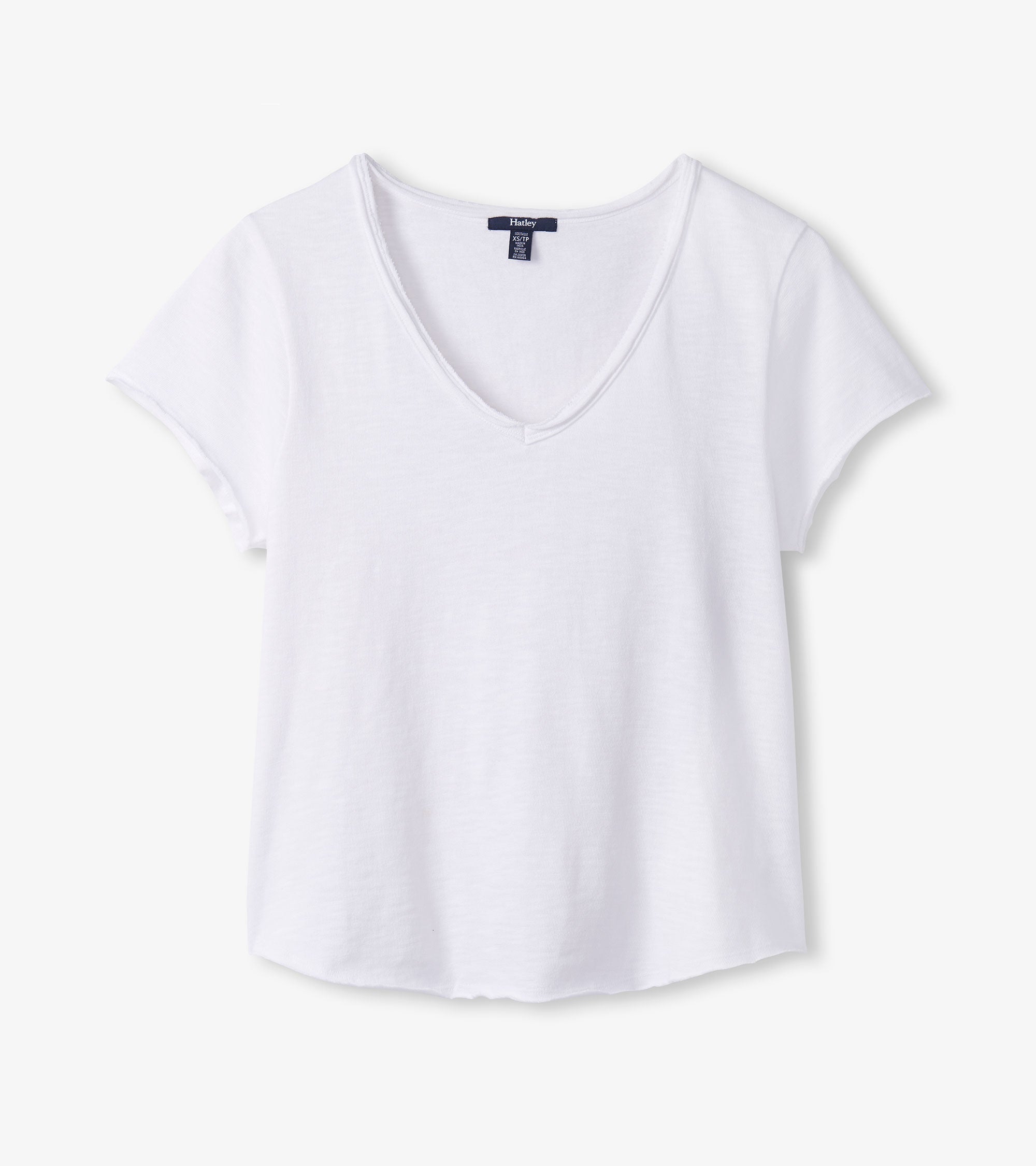 Sadie V-Neck Tee - White | Hatley Discount Women