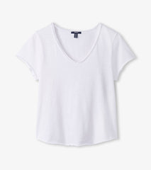 Sadie V-Neck Tee - White | Hatley Discount Women
