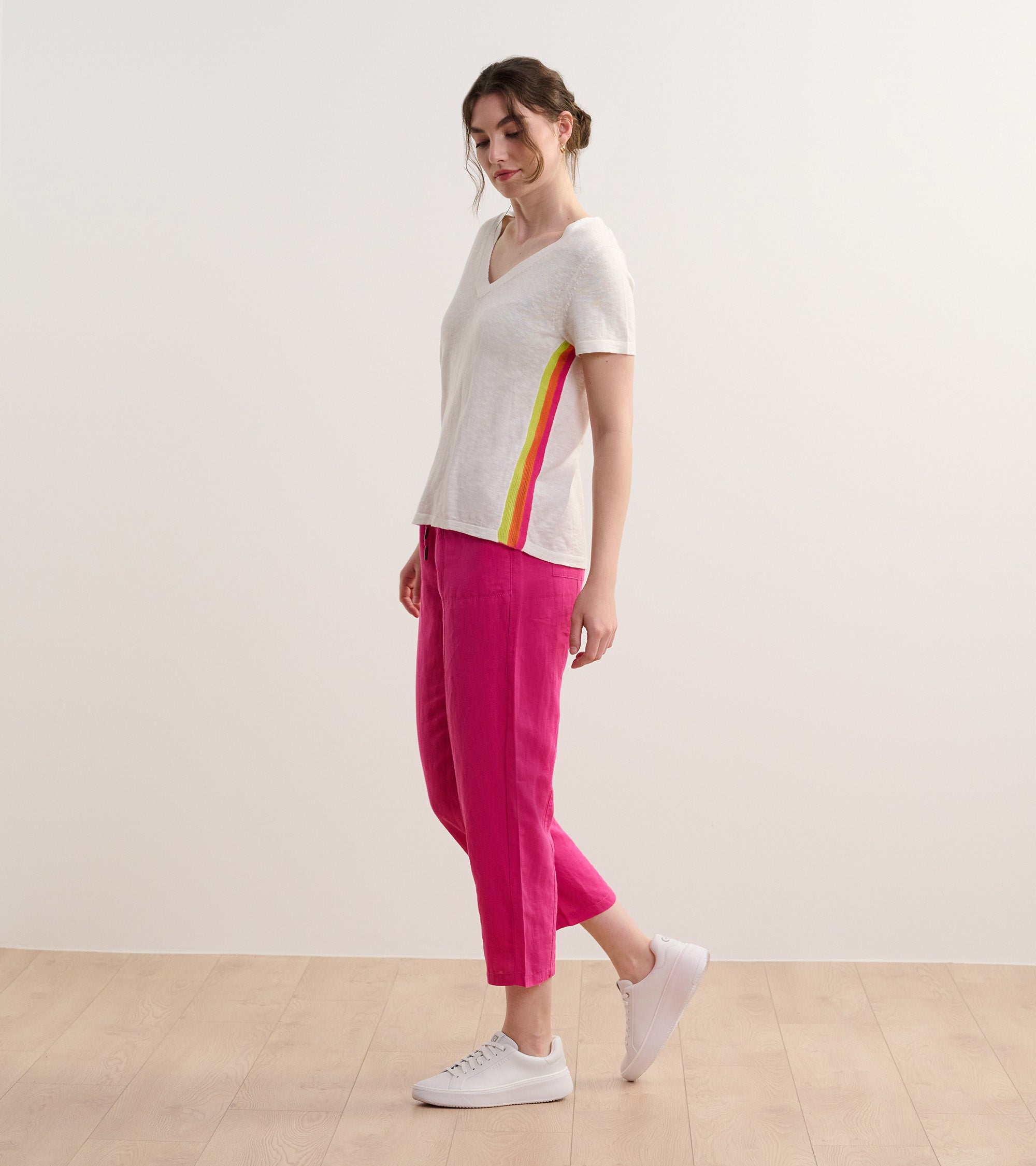 V-Neck Knit Tee - White | Hatley US Women
