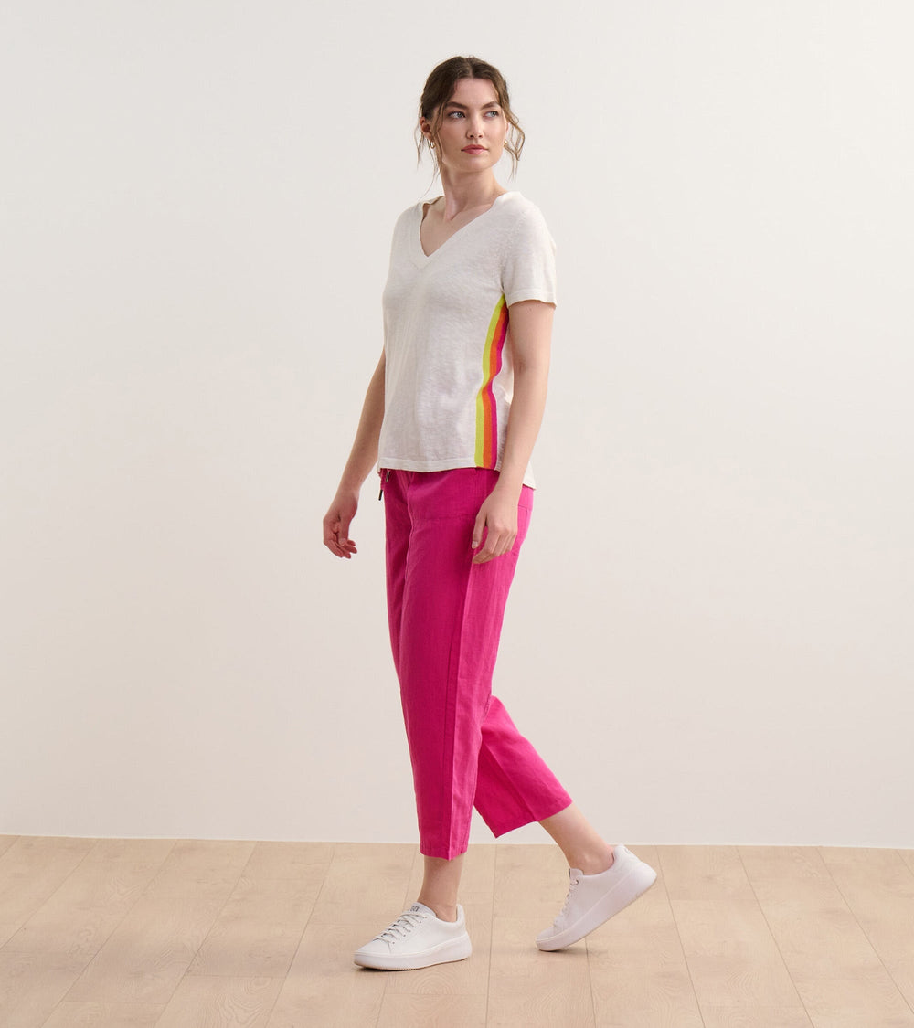 V-Neck Knit Tee - White | Hatley US Women