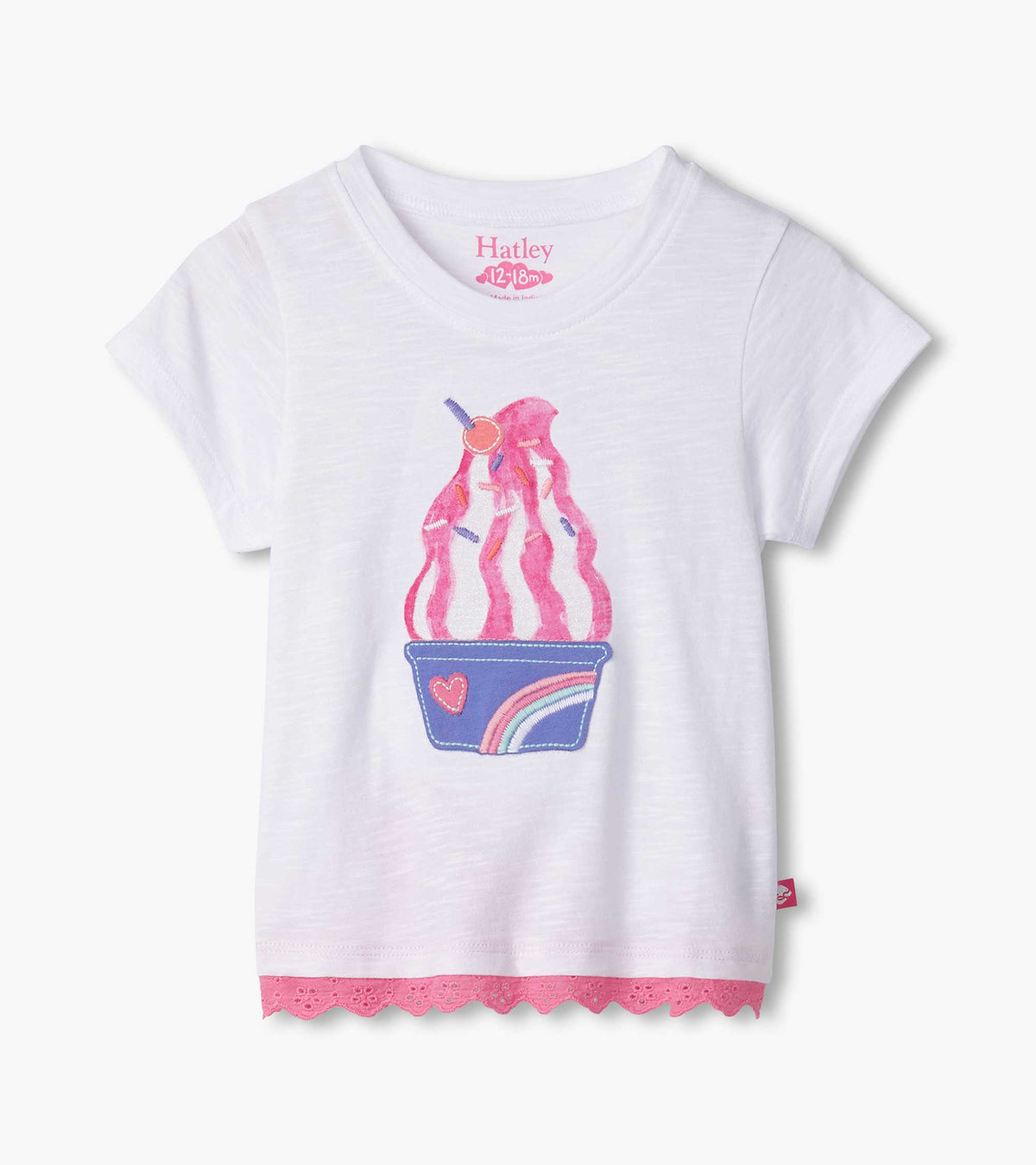 Baby & Toddler Girls Ice Cream Sundae Eyelet Trim T-Shirt | Hatley US Baby & Toddler