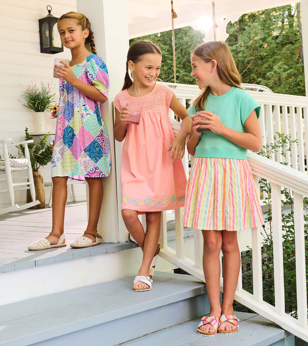 Girls Apricot Blush Crochet Bodice Dress | Hatley US Girls