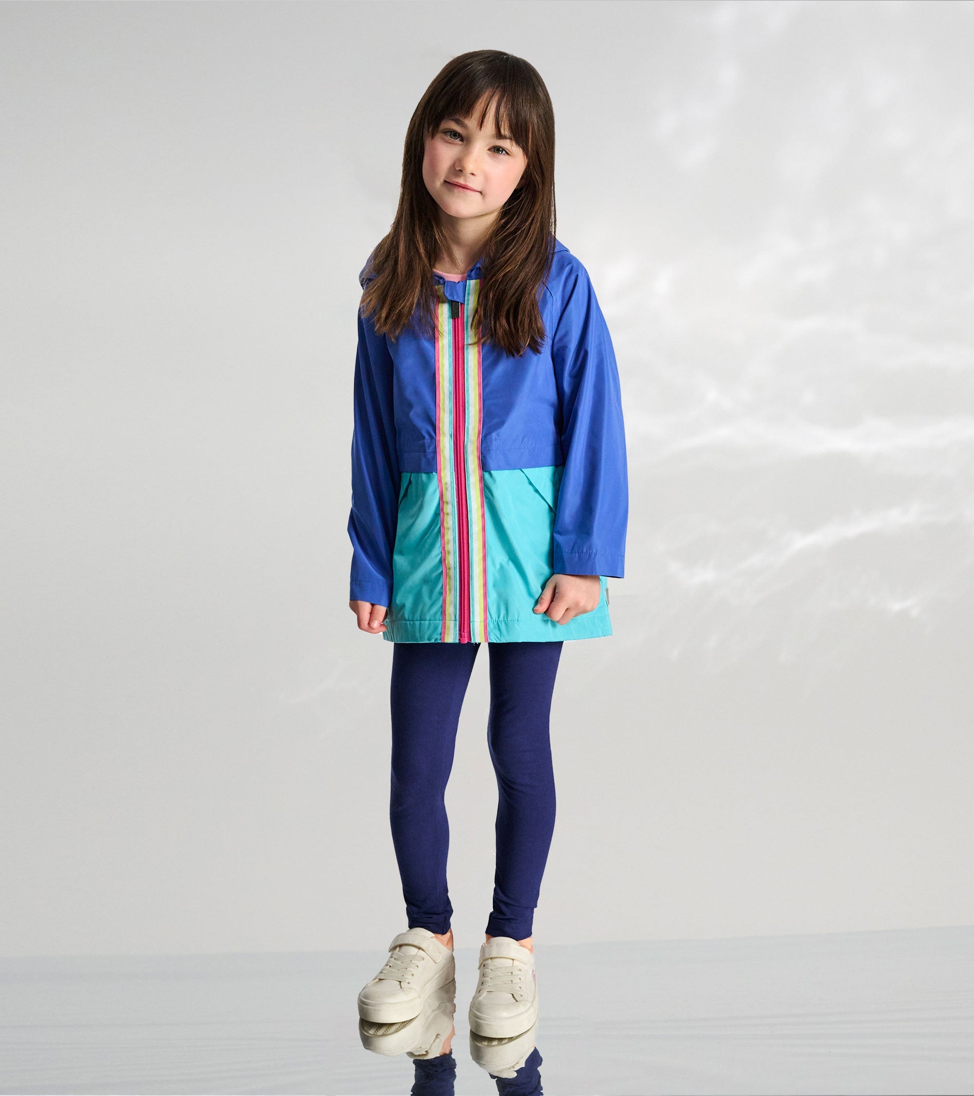 Girls Blue Colorblock Jersey-Lined Rain Jacket | Hatley US Girls