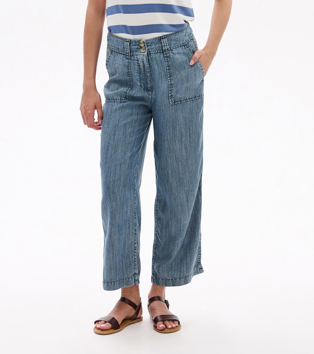 Sophie Wide Leg Pants - Blue Acid Rinse | Hatley Discount Women