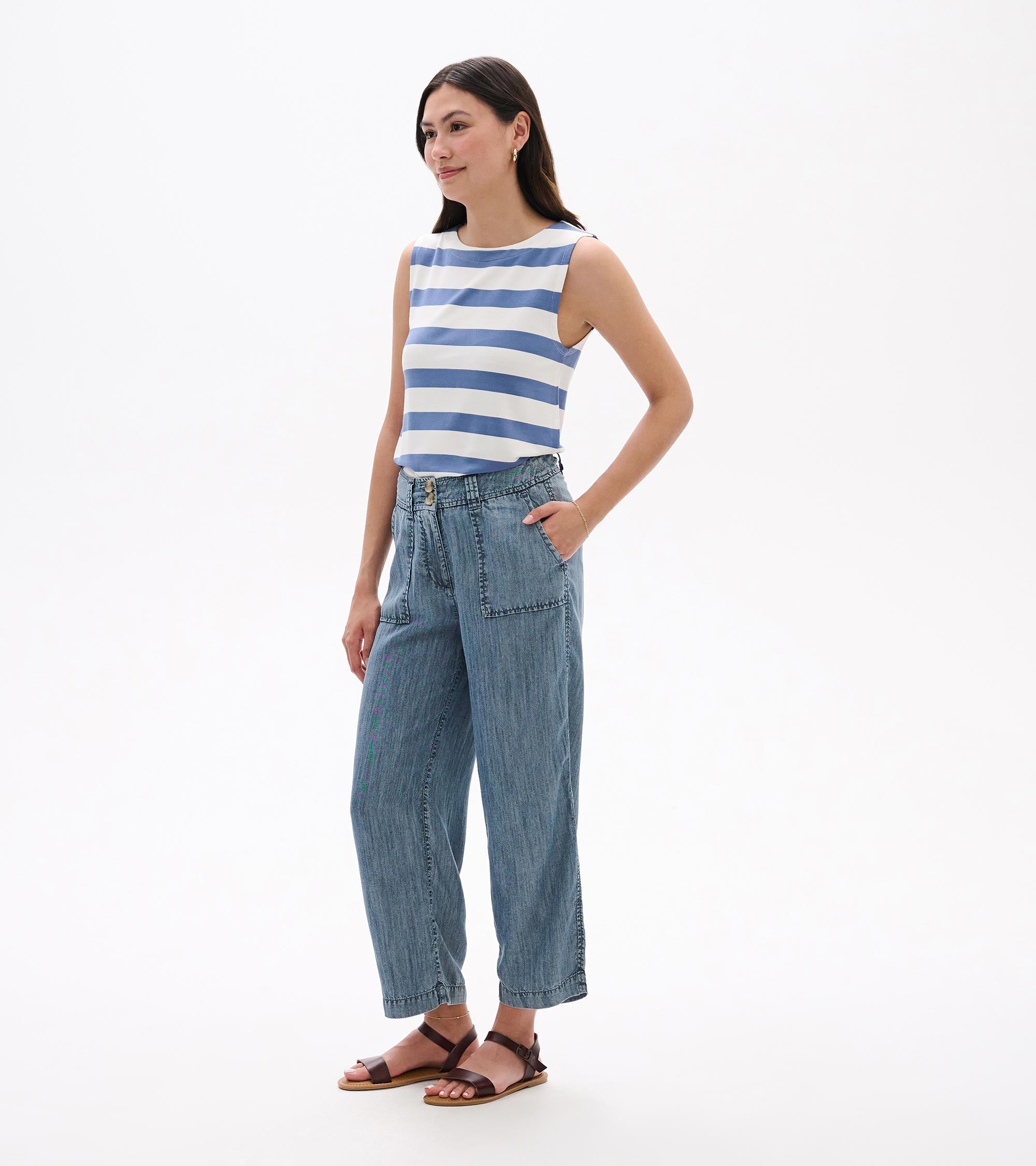 Sophie Wide Leg Pants - Blue Acid Rinse | Hatley Discount Women