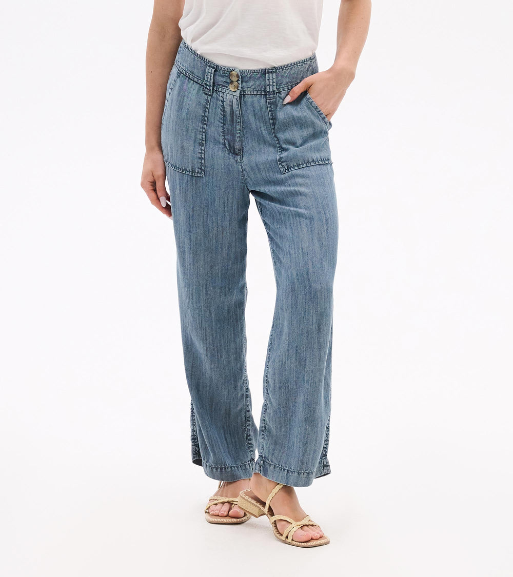 Sophie Wide Leg Pants - Blue Acid Rinse | Hatley Discount Women