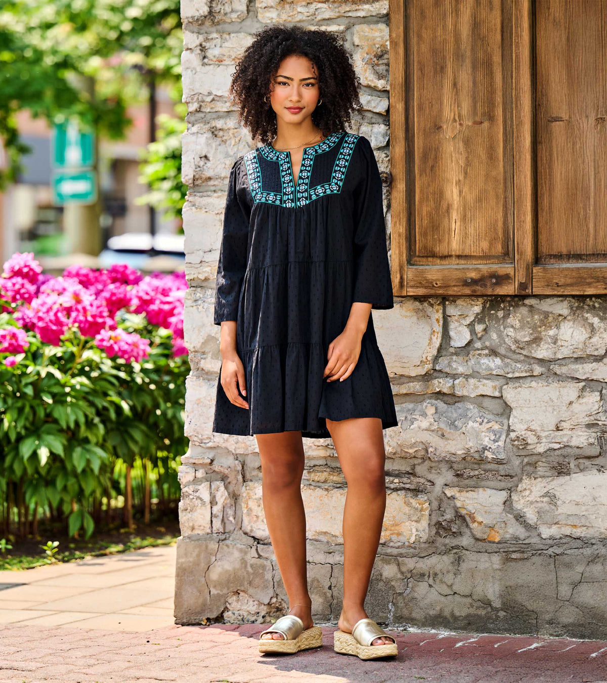 Amira Tiered Dress - Black Swiss Dot | Hatley Outlet Women
