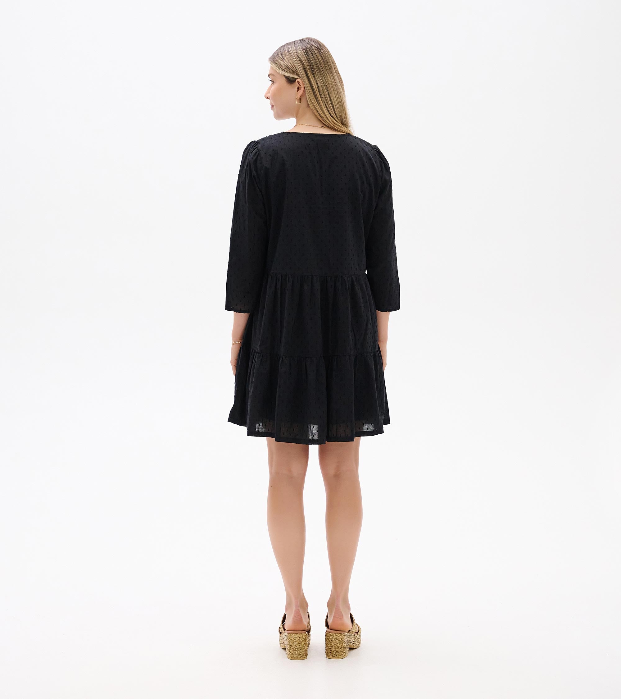 Amira Tiered Dress - Black Swiss Dot | Hatley Outlet Women