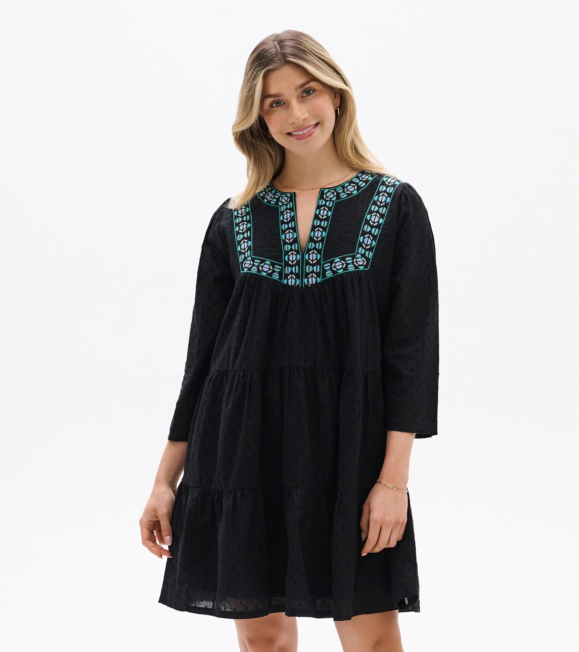 Amira Tiered Dress - Black Swiss Dot | Hatley Outlet Women