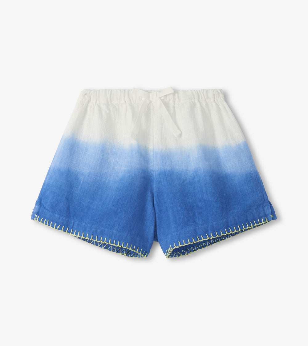 Girls Cobalt Dip Dye Woven Easy Shorts | Hatley Discount Girls