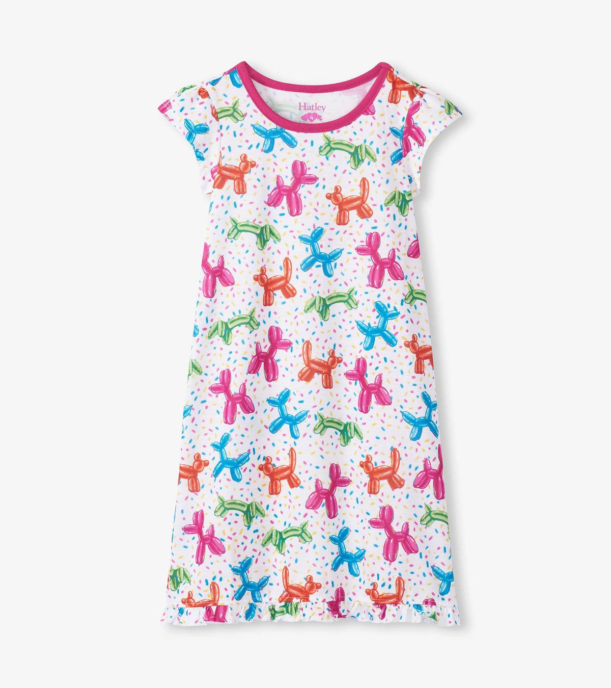 Girls Balloon Pets Ruffle Hem Nightdress | Hatley Discount Girls