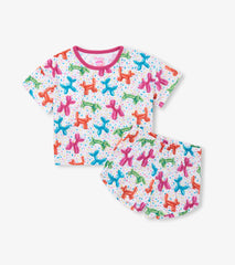 Girls Balloon Pets Short Sleep Set | Hatley