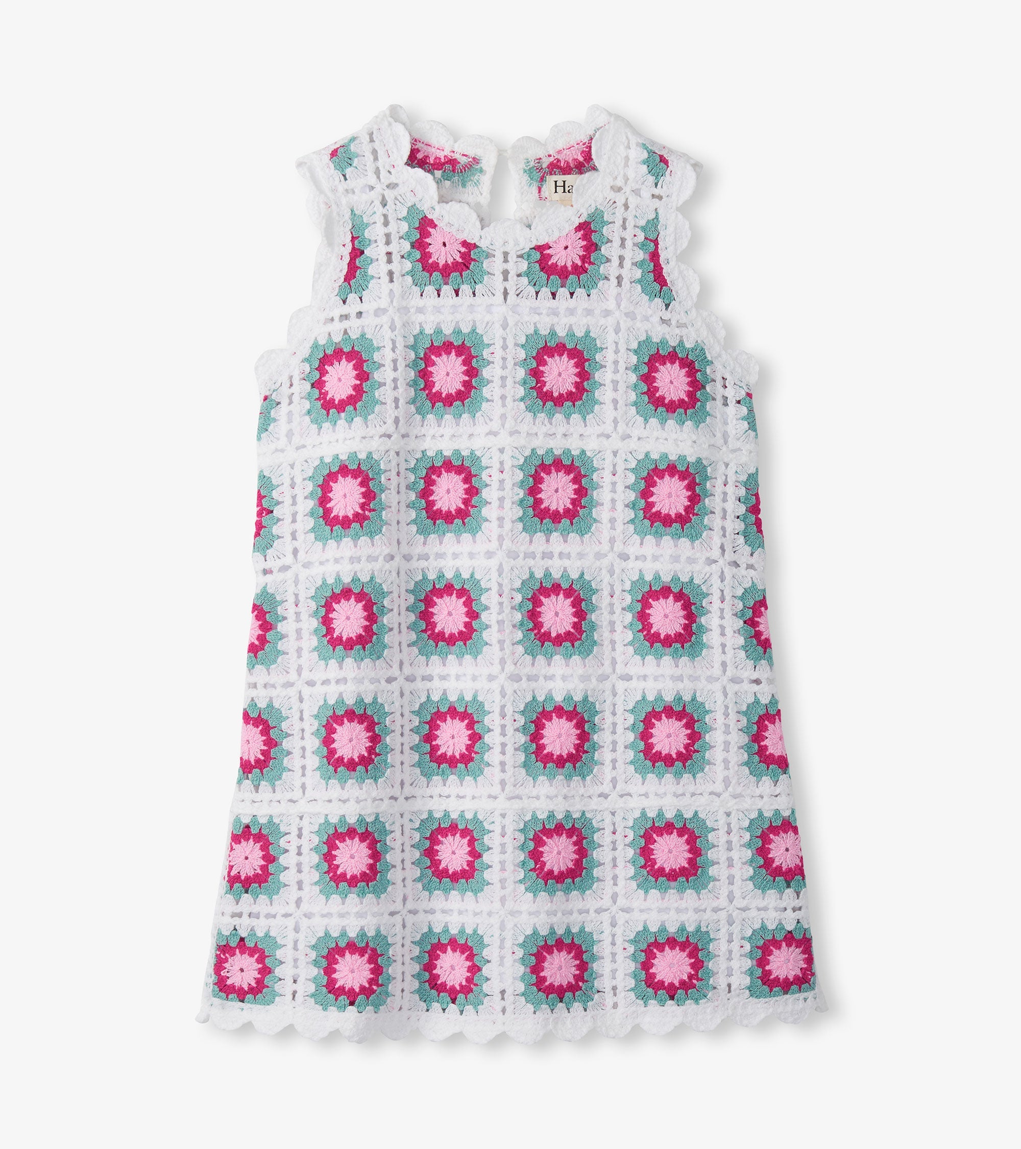 Girls Blue Radiance Sleeveless Crochet Dress | Hatley