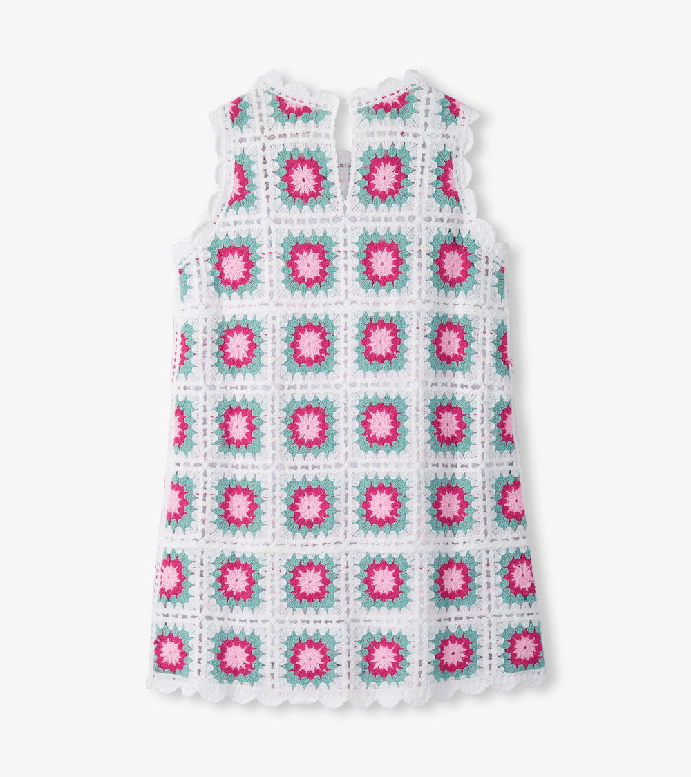 Girls Blue Radiance Sleeveless Crochet Dress | Hatley