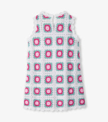 Girls Blue Radiance Sleeveless Crochet Dress | Hatley