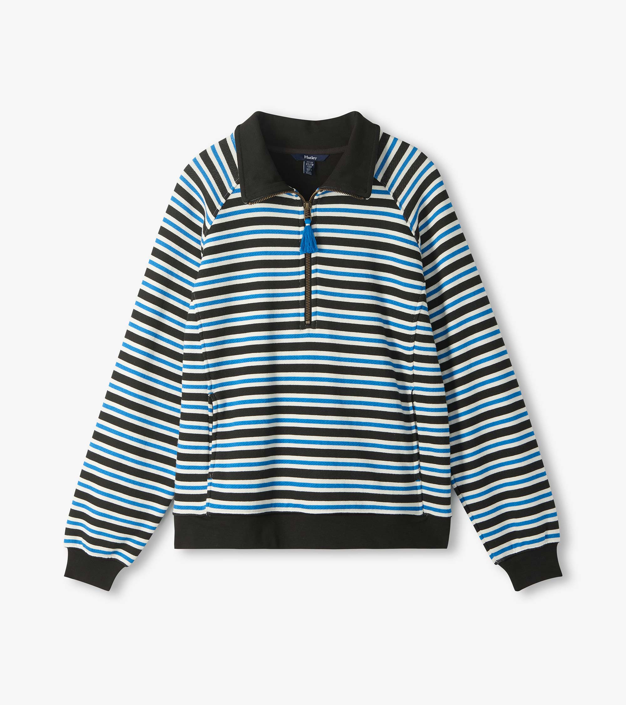 Mock Neck Pullover - Black Stripes | Hatley US Women