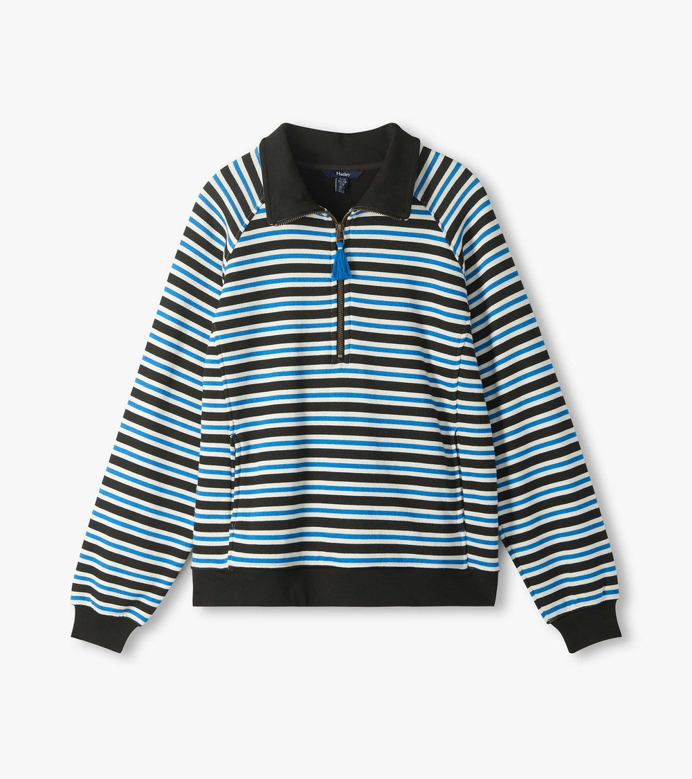 Mock Neck Pullover - Black Stripes | Hatley US Women