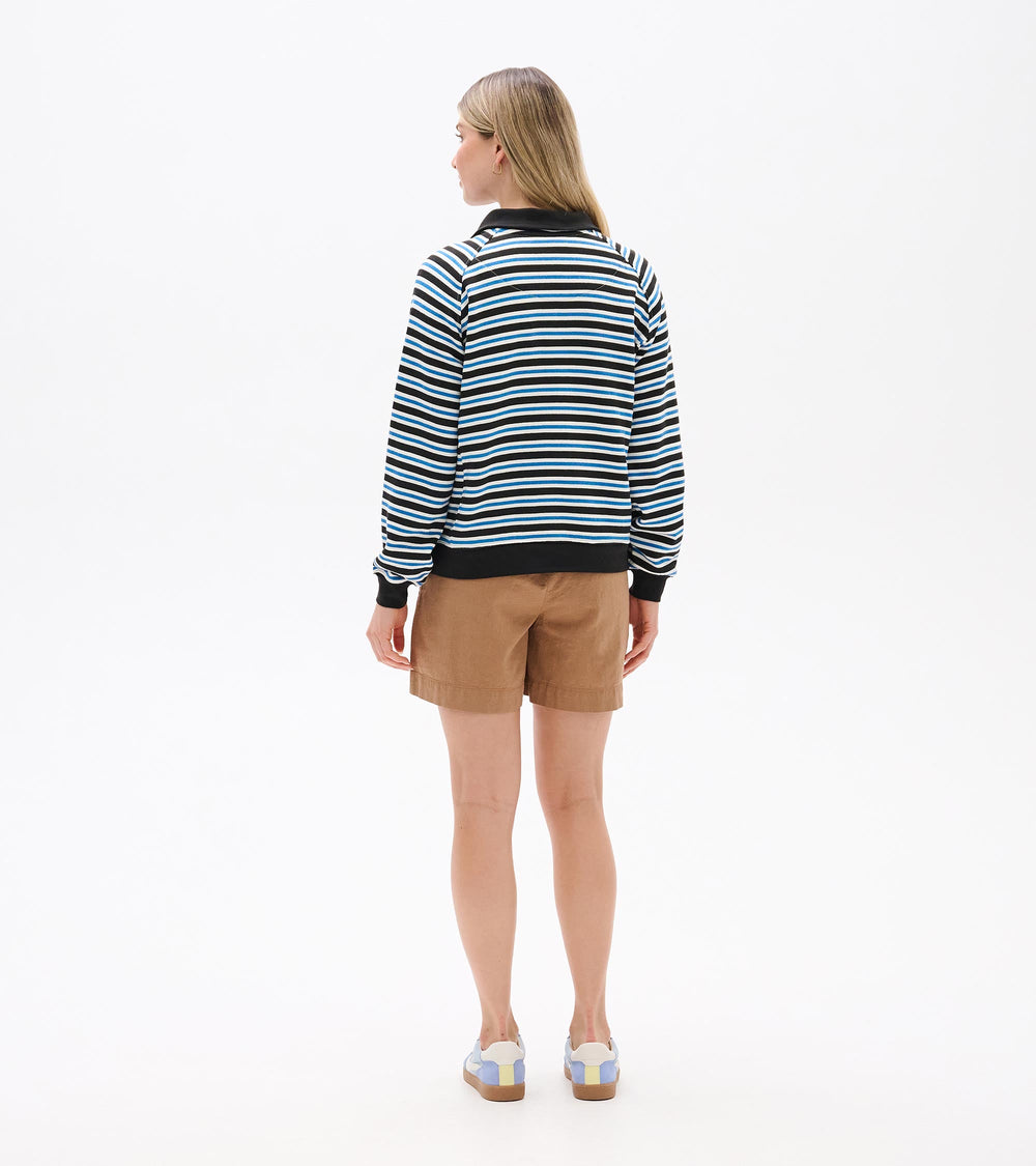 Mock Neck Pullover - Black Stripes | Hatley US Women