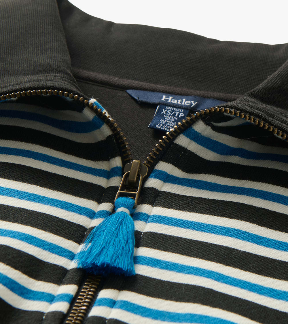 Mock Neck Pullover - Black Stripes | Hatley US Women