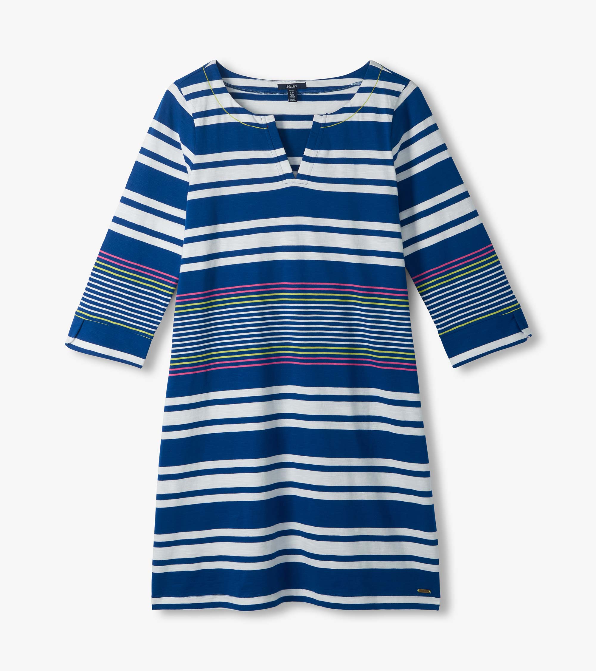 Lily Notch Neck Dress - Cheery Block Stripes | Hatley For Women