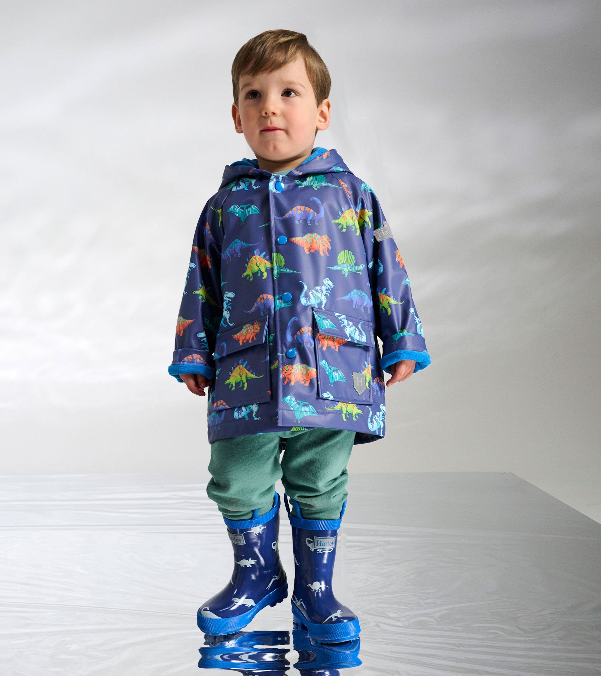 Baby & Toddler Boys Dino Party Button-Up Rain Jacket | Hatley Sale Baby & Toddler