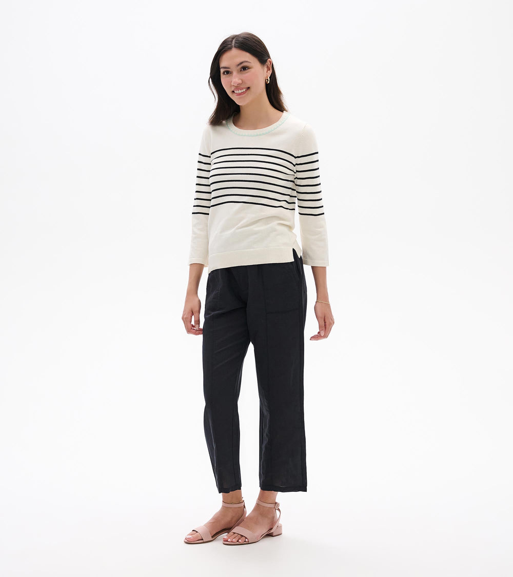 3/4 Sleeve Knit Top - Black Stripes | Hatley Discount Women