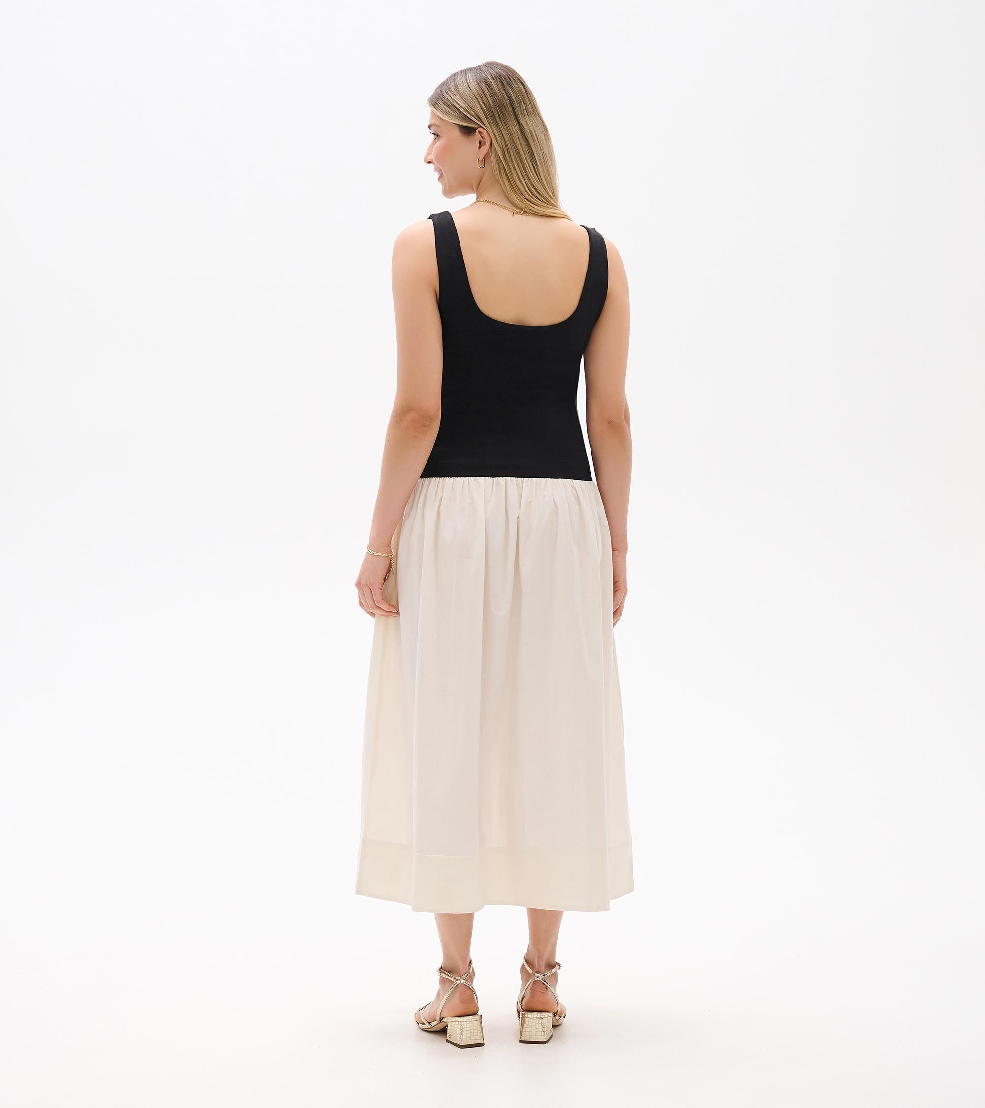 Mix Media Midi Dress - Whisper White and Black | Hatley Discount Women