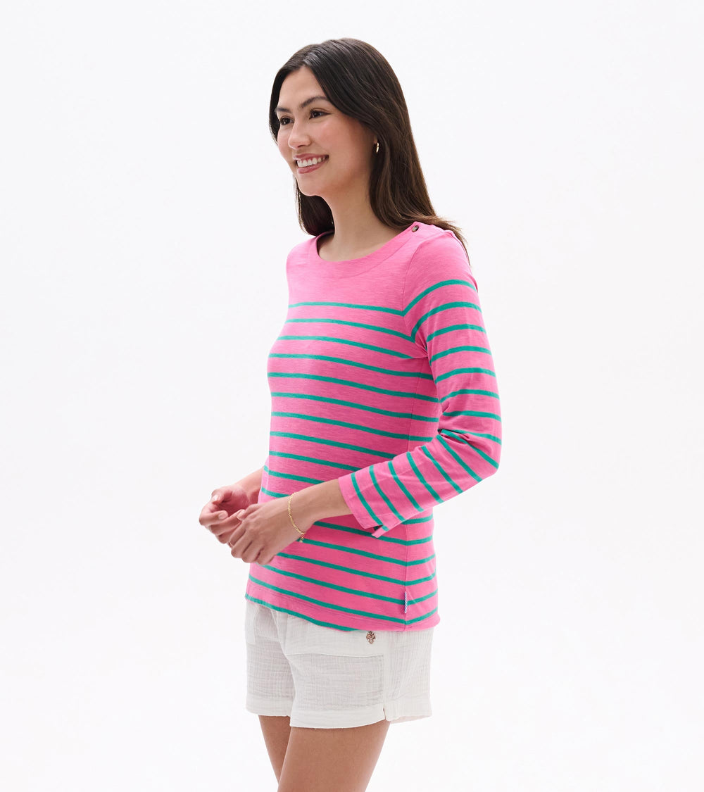 Button Breton - Watermelon Stripes | Hatley US Women