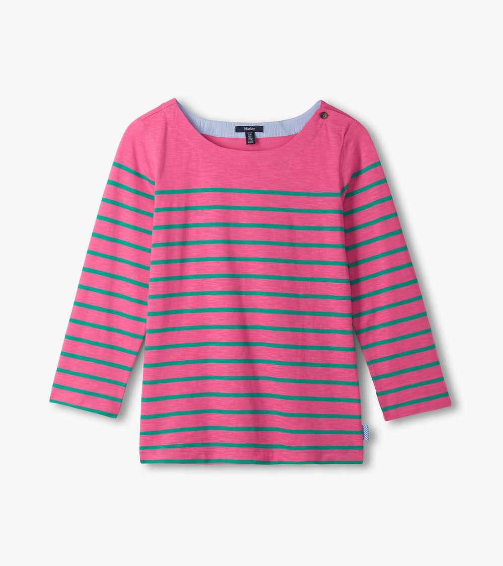 Button Breton - Watermelon Stripes | Hatley US Women