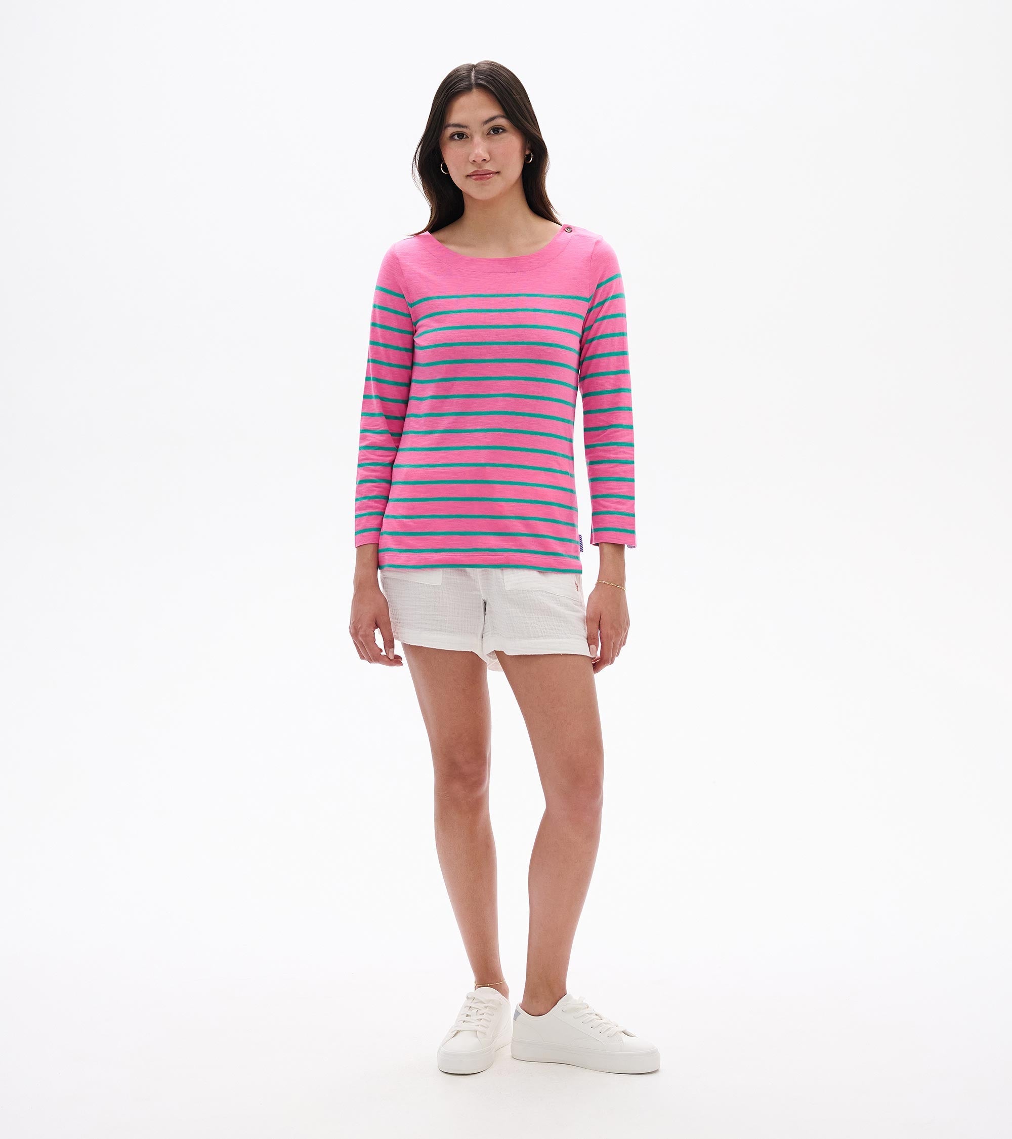 Button Breton - Watermelon Stripes | Hatley US Women