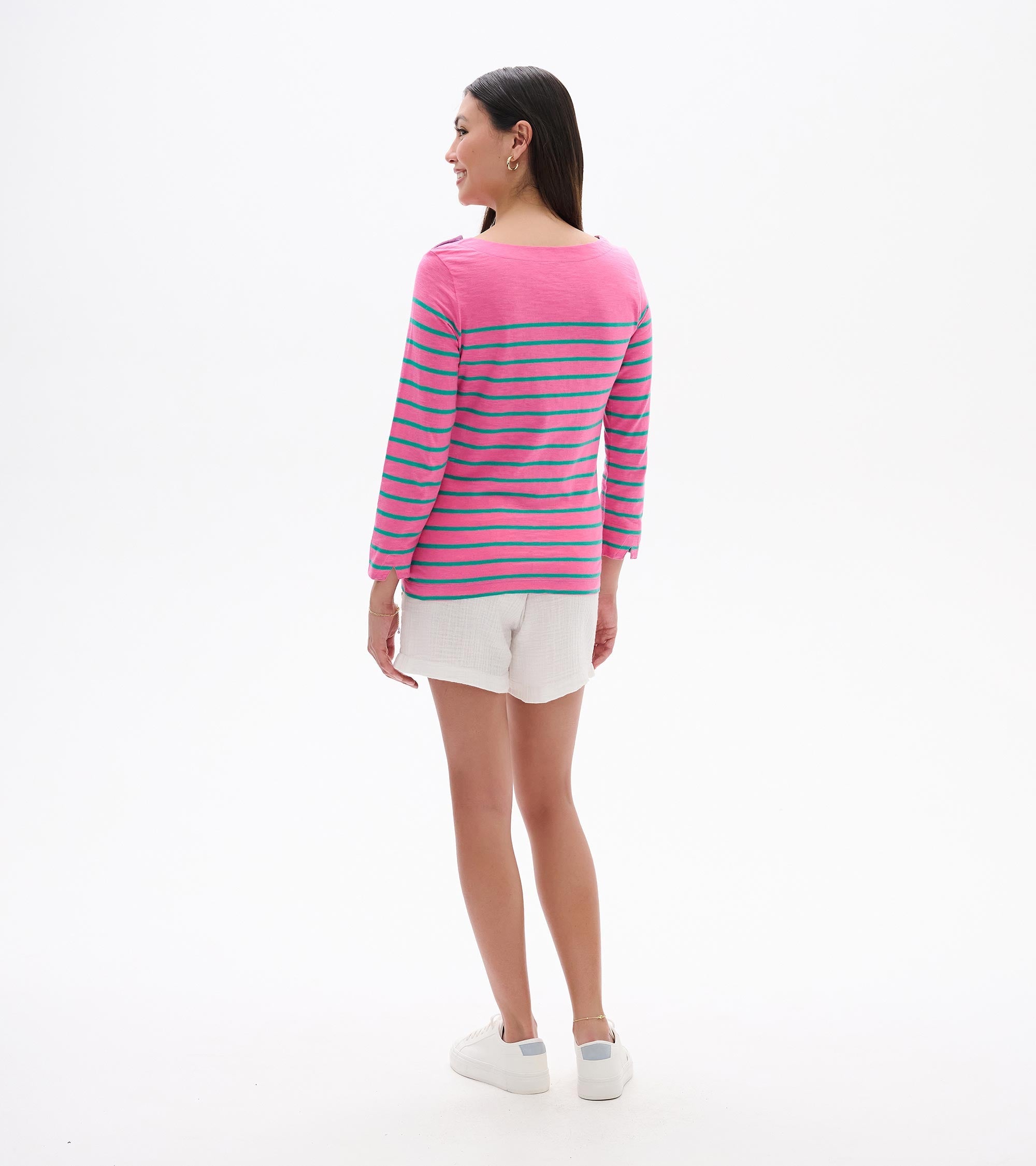 Button Breton - Watermelon Stripes | Hatley US Women