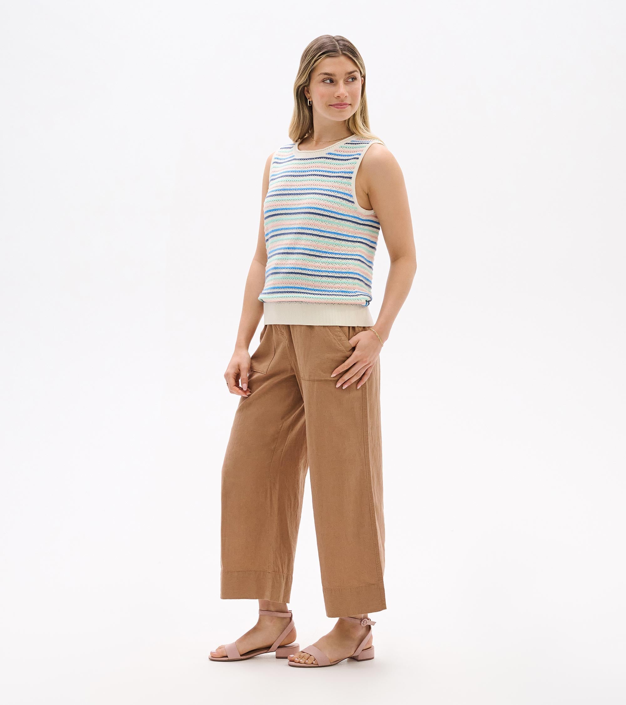 Kate Sleeveless Tank - Blush Stripes | Hatley US Women