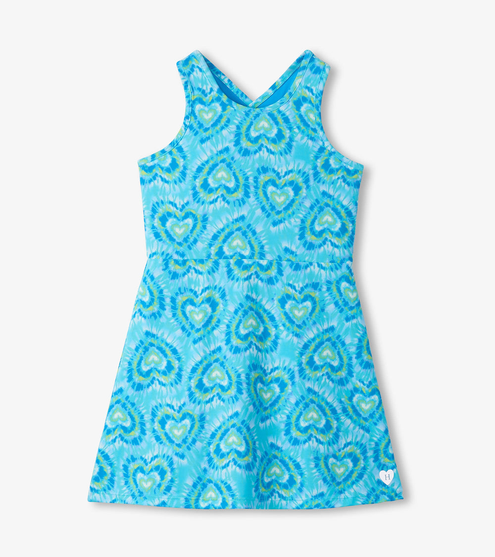 Girls Blue Candy Hearts Active A-Line Dress | Hatley Onsale Girls