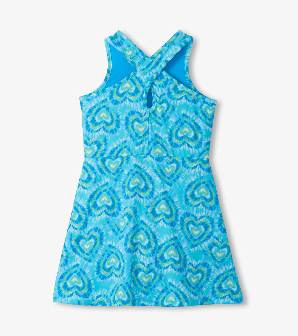 Girls Blue Candy Hearts Active A-Line Dress | Hatley Onsale Girls