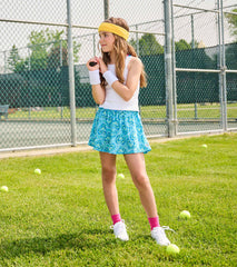 Girls Blue Candy Hearts Ruffle Skort | Hatley US Girls