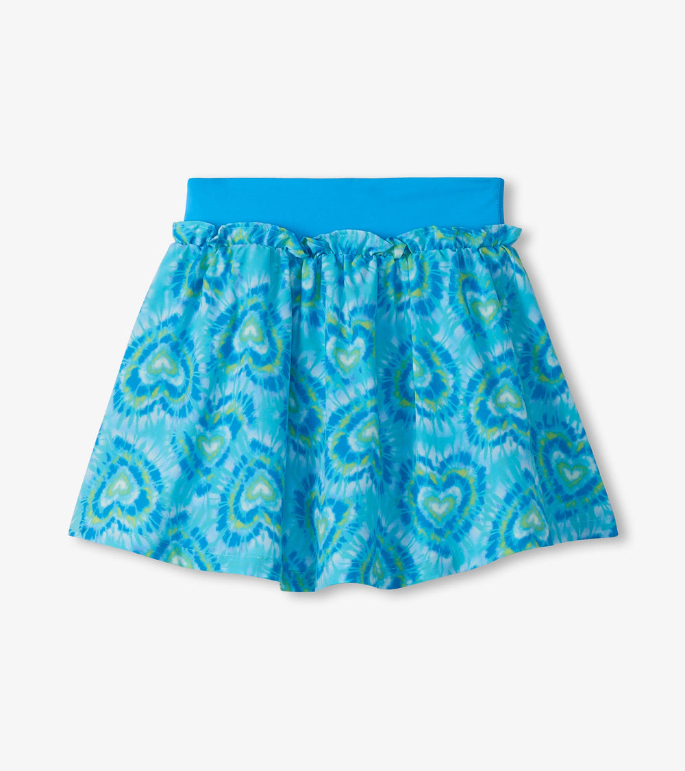 Girls Blue Candy Hearts Ruffle Skort | Hatley US Girls