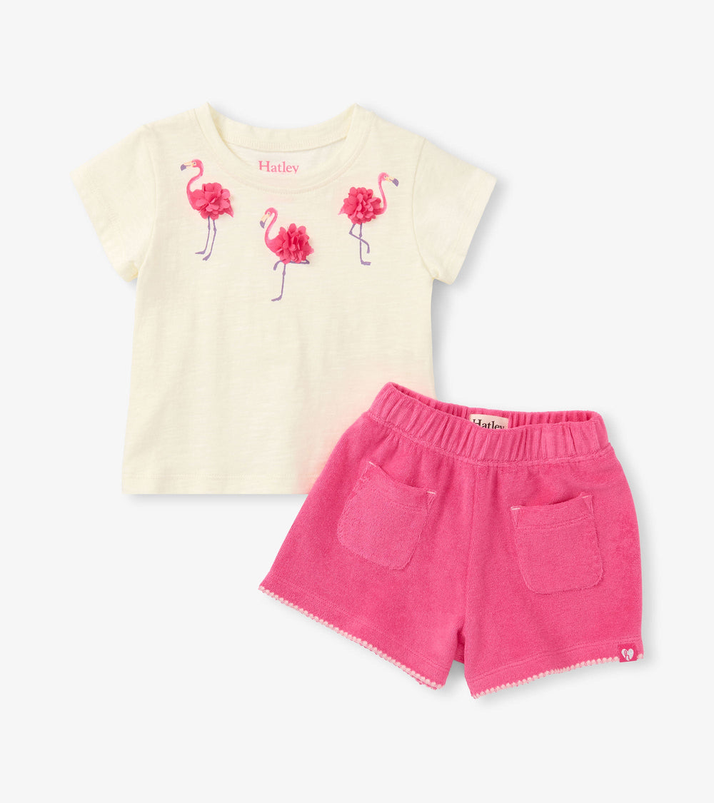 Baby & Toddler Girls Flamingo T-Shirt & Short Set | Hatley Onsale Baby & Toddler