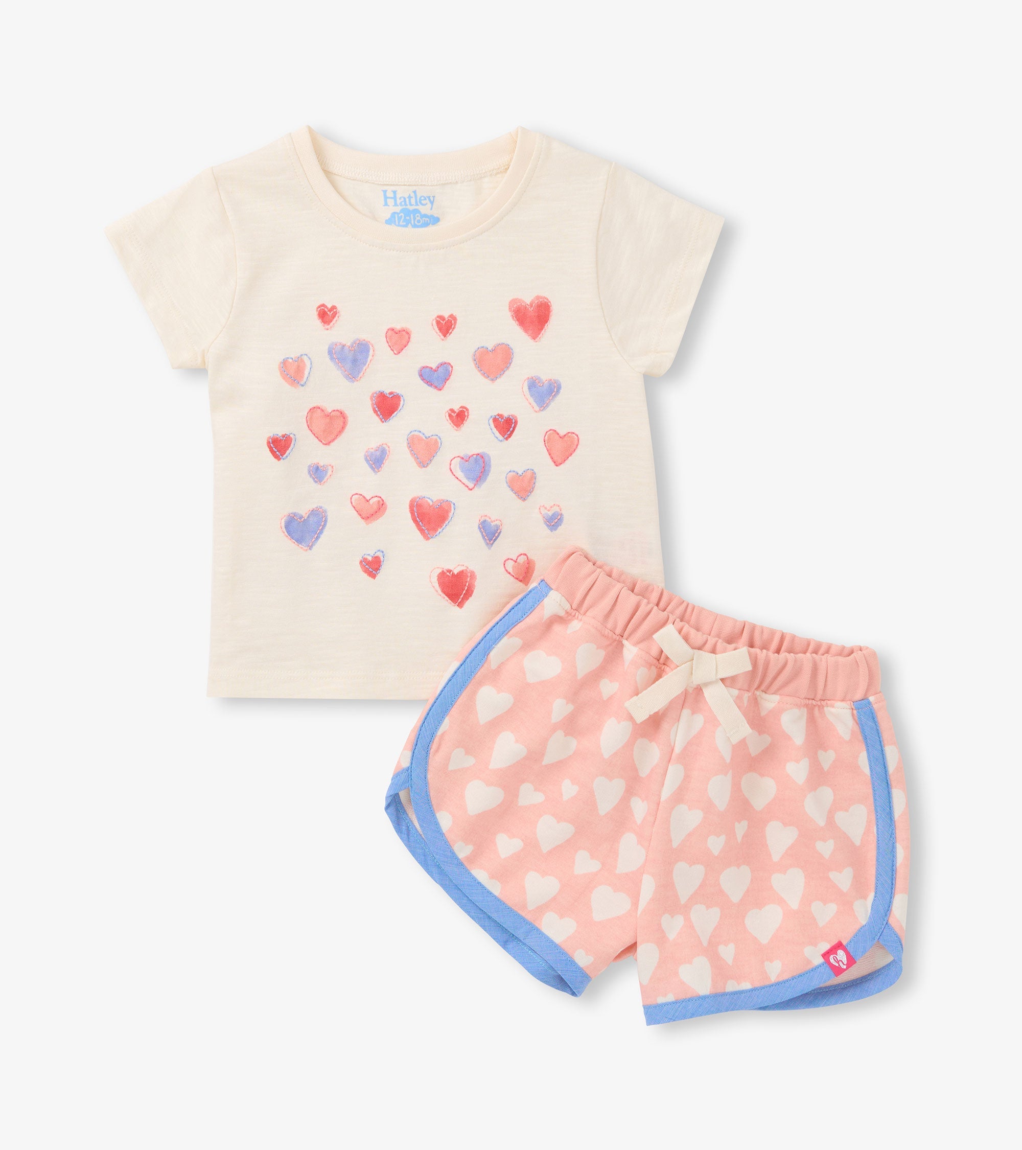 Baby & Toddler Girls Puffy Hearts T-Shirt & Short Set | Hatley Discount Baby & Toddler