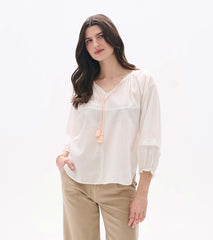 Naomi Blouse - Blush Swiss Dot | Hatley For Women