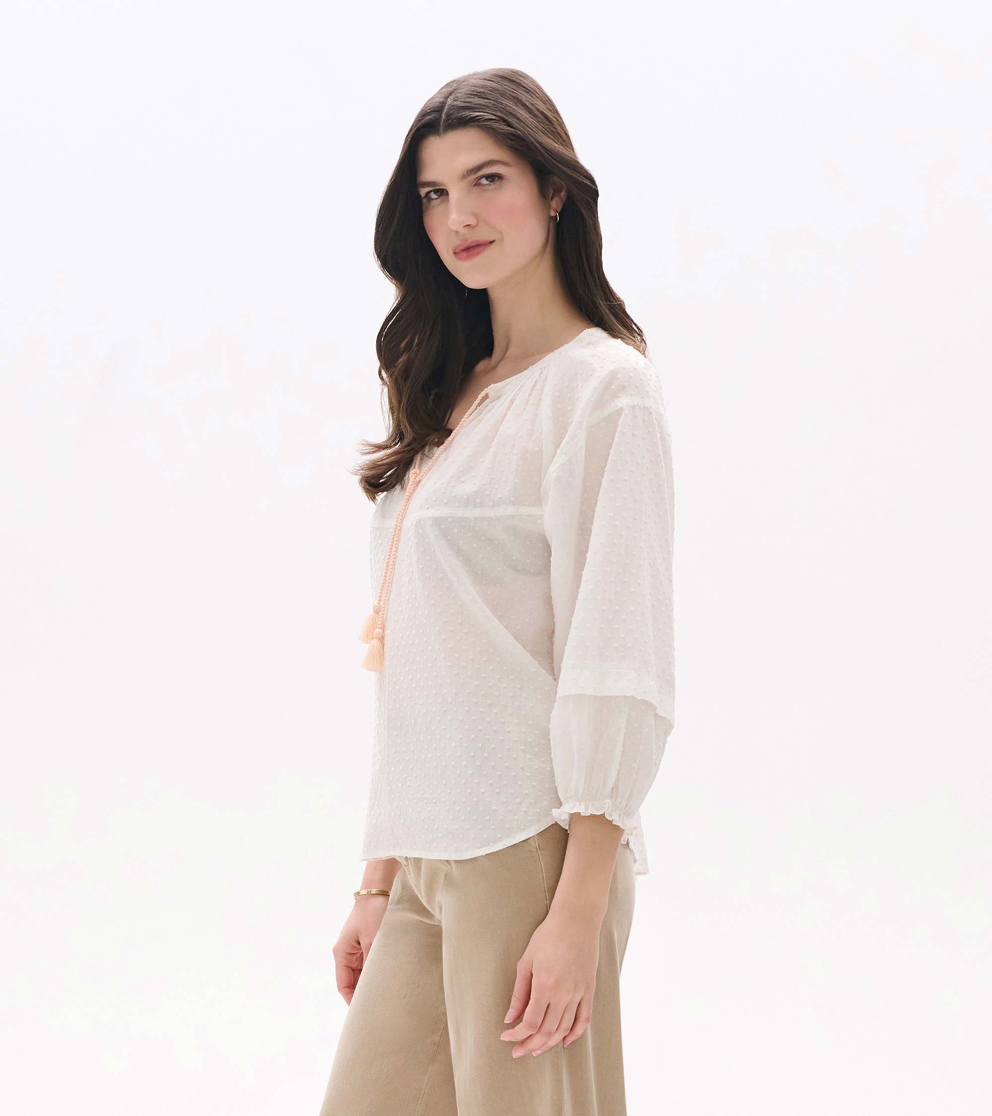Naomi Blouse - Blush Swiss Dot | Hatley For Women